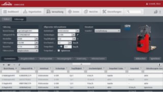 Bereich Verwaltung der Flottenmanagement-Software connect:desk von Linde Material Handling Im Bereich Verwaltung der Flottenmanagement-Software connect:desk von Linde Material Handling werden große Datenmengen verwaltet.