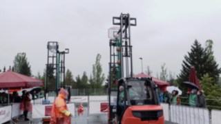 Spielfeld der StaplerCup Station Basketball